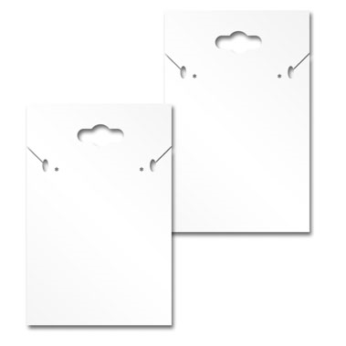 Hanging Glossy White Custom Necklace and Earring Card 2" x 3"