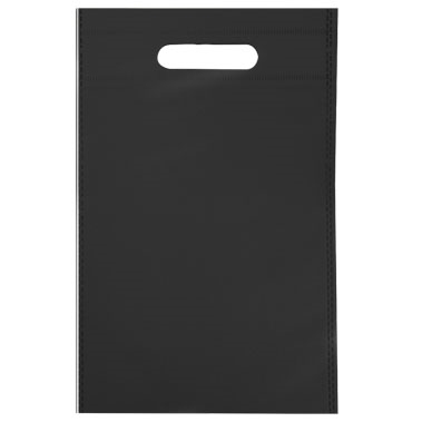 8-3/8" x 12" Reusable Black Fabric Handle Gift Grocery Shopping Bags