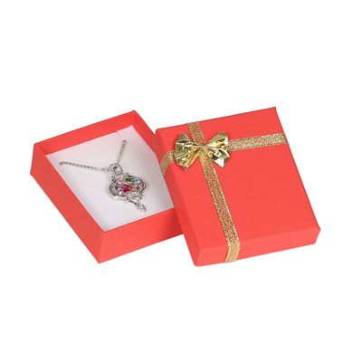 Red Linen Bow Tie Jewelry Pendant or Earring Gift Packaging Boxes