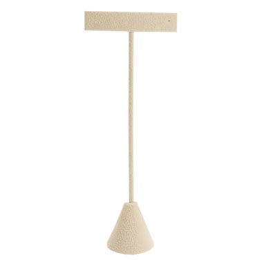 Beige Faux Suede Jewelry Earring T Stand, 6-3/4" Tall