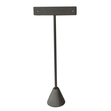 Steel Grey Leatherette Jewelry Earring T Stand, 6-3/4" Tall