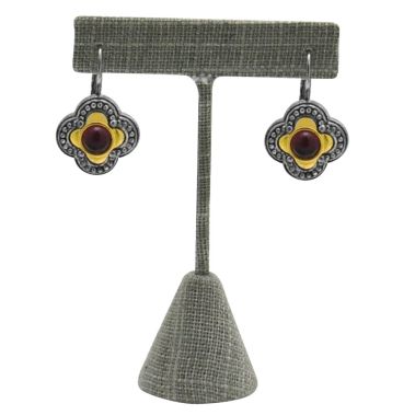 Grey Linen Jewelry Earring T Stand, 4-3/4" Tall