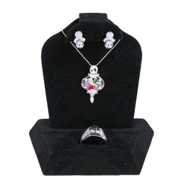 Black Velvet Jewelry Earring / Pendant / Ring Combination Stand