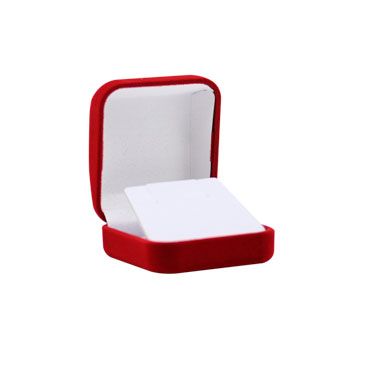 Red Flocked Velour Jewelry Earring Boxes