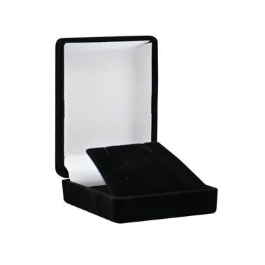 Black Flocked Velour Jewelry Pendant Boxes