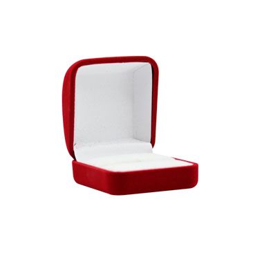 Red Flocked Velour Jewelry Ring Packaging Boxes