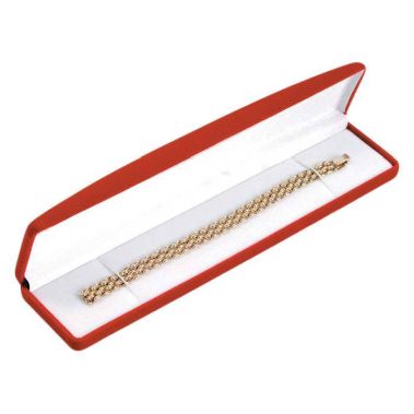 Red Flocked Velour Jewelry Bracelet Boxes