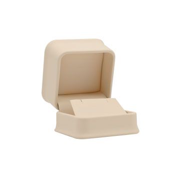 Cream Leatherette Jewelry Earring Packaging Boxes