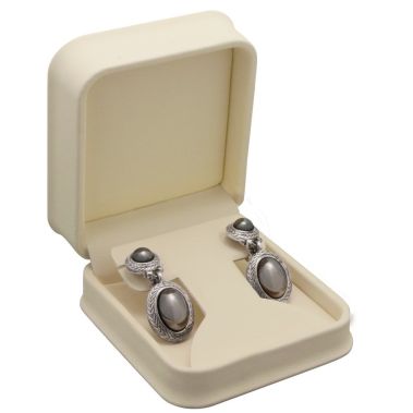 Cream Leatherette Jewelry T Insert Earring Boxes