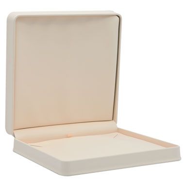 Cream Leatherette Jewelry Necklace Boxes