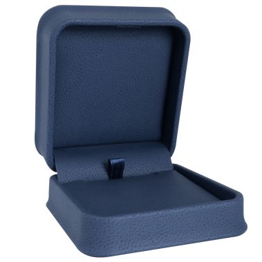Navy Blue Leatherette Jewelry Pendant Gift Boxes