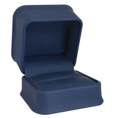 Navy Blue Leatherette Jewelry Ring Boxes