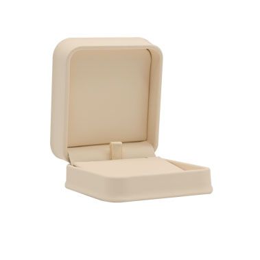 Cream Leatherette Jewelry Pendant Packaging Boxes