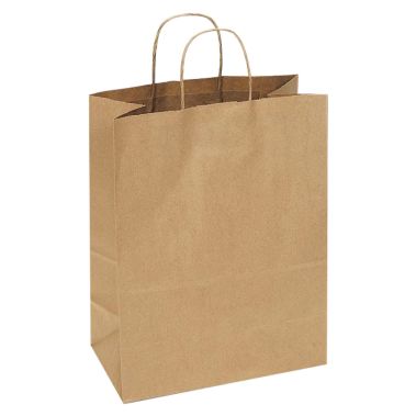 Brown Kraft Paper Gift Shopping Bag with Handle, 13-3/4" x 7" x 17"