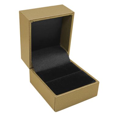 Metallic Gold Leatherette Jewelry Ring Boxes