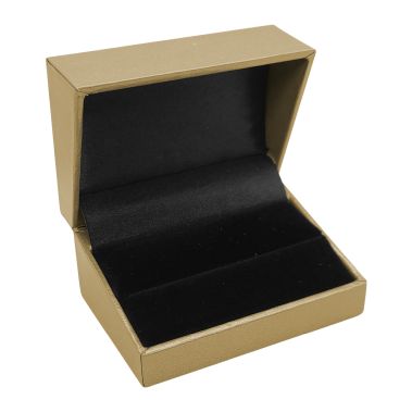 Metallic Gold Leatherette Wide Jewelry Ring Boxes