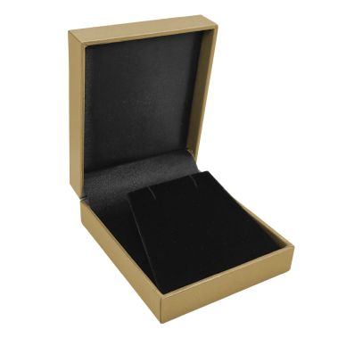 Metallic Gold Jewelry Pendant Gift Boxes W/ Flap Insert