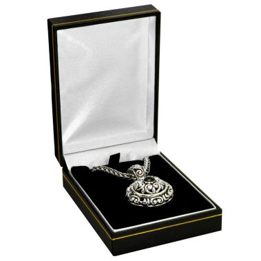 Black Leatherette, Gold Trim, Jewelry Earring / Pendant Box