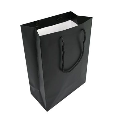 Black Tote Gift Shopping Bags, 4-3/4" x 3" x 6-3/4"