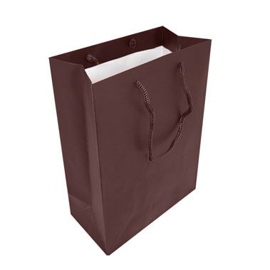 Brown Tote Gift Shopping Bags, 4-3/4" x 3" x 6-3/4"