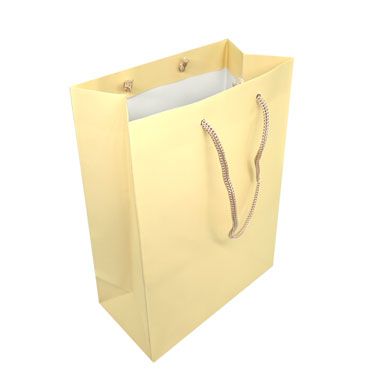 Ivory Tote Gift Shopping Bags, 4-3/4" x 3" x 6-3/4"