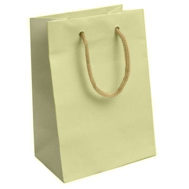 Ivory Tote Gift Shopping Bags, 4-3/4" x 3" x 6-3/4"