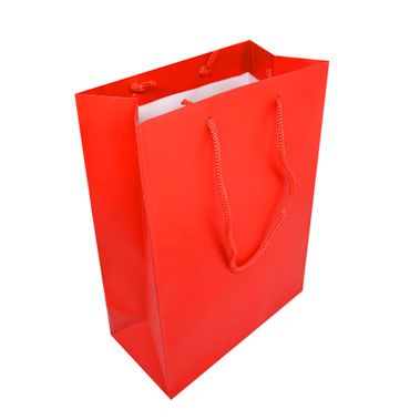 Red Tote Gift Shopping Bags, 4-3/4" x 3" x 6-3/4"