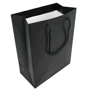 Black Tote Gift Shopping Bags, 8" x 4" x 10"