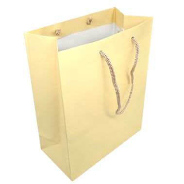 Ivory Tote Gift Shopping Bags, 8" x 4" x 10"
