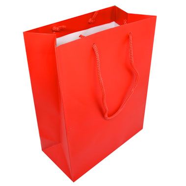 Red Tote Gift Shopping Bags, 8" x 4" x 10"