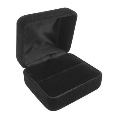 Black Velvet Jewelry Ring Gift Packaging Boxes - Holds 1 to 2 Rings