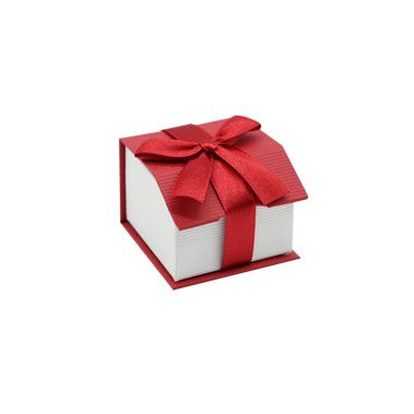 Red and White Magnetic Ribbon Jewelry Ring Gift Boxes