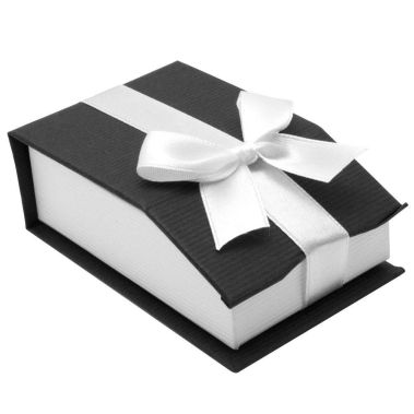 Black and White Magnetic Ribbon Jewelry Pendant Boxes