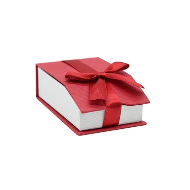 Red and White Magnetic Ribbon Jewelry Pendant Gift Boxes