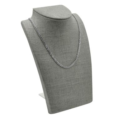 Grey Linen Fold-able Jewelry Necklace Display Stand, 8-1/4" Tall