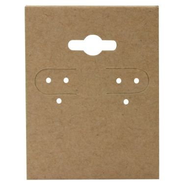 Brown Kraft 1-1/2" x 2" Jewelry Earring Hanging Cards, 100 Per Pack