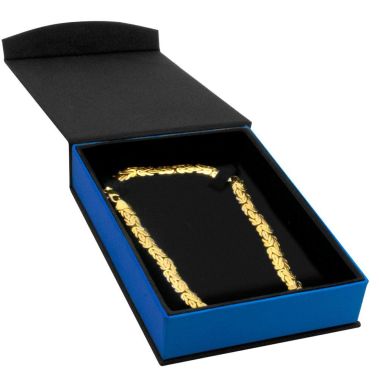 Black and Blue Magnetic Lid Jewelry Necklace or Chain Boxes