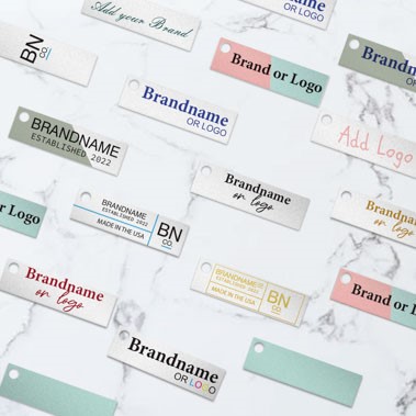 Shimmer Silver Custom Hang Tag-Rectangle - 1-3/4" x 1/2"(200 pcs)