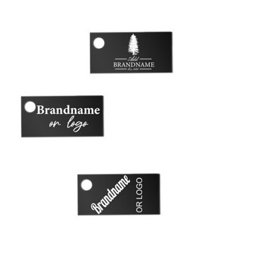 Matte Black Custom Hang Tag Rectangle - 1" x 1/2" (325 pcs)