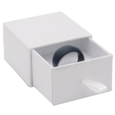 Matte White Paper Slider Ring Box