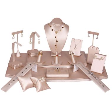 18 Piece Champagne Pink Jewelry Display Set