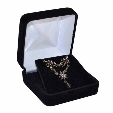 Black Velvet Jewelry Pendant Gift Boxes, Sold in Packs of 12