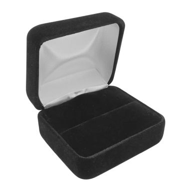 Black Velvet Dual Jewelry Ring Gift Boxes, Holds 1 - 2 Rings