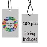 Smoke Grey Custom Printed Hanging Hole Clothing Shopping Tags,