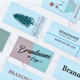 Shimmer Blue Custom Printed Hanging Hole Clothing Shopping Tags,