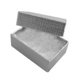 Silver Linen Pattern Paper Cotton Filled Jewelry Gift Boxes #11