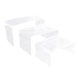 Acrylic Riser Shelves - Set of 3 | Tabletop Riser Display