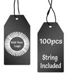 Shimmer Black Custom Hang Tag Square - 1-1/2