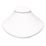 White Leatherette Low Profile Jewelry Necklace Display Bust