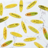 Shimmer Gold Custom Hang Tag- Oval - 1-3/4